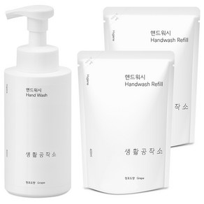 생활공작소 핸드워시 청포도향 500ml x 1입 + 리필 400ml x 2입, 1개