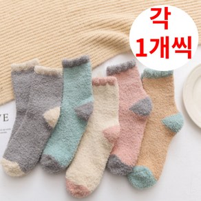 러벨유 보온 무압박 임산부 극세사 겨울 수면양말 5개 세트