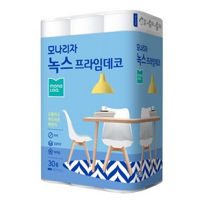 모나리자 녹스 프라임데코 3겹 30롤 1팩 두루마리 휴지 롤휴지, 30개입, 30개