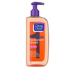 Clean & Clea Essentials 포밍 페이셜 클렌저 먼지 오일 메이크업 제거를 프리 데일리 페이스 워시 236.6ml(8액량 온스), 240ml, 1개