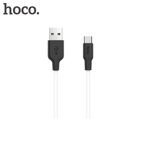 hoco. X21 실리콘 고속 충전 케이블 USB 라이트닝 8핀 충전케이블, 화이트, 1개