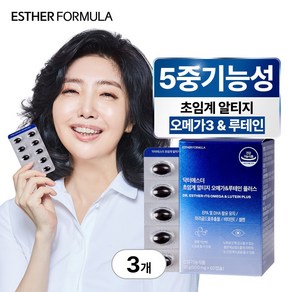 [쿠팡특가] 여에스더 초임계 알티지 오메가3 & 루테인 플러스(TG형 오메가3 600mg&루테인 20mg), 60정, 3박스