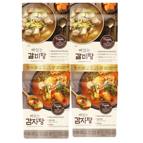 아워홈 뼈없는 갈비탕 감자탕 2종 (400g 4봉묶음), 400g, 4개