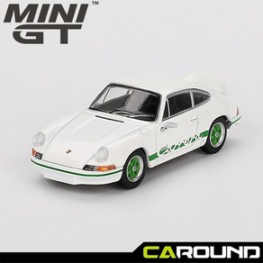 미니지티(801) 1:64 포르쉐 911 카레라 RS 2.7 - 그랑프리 화이트/그린 리버리, 1개