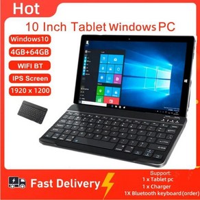 게이밍 태블릿 인강용 영상용 게임용 10.1 Ezpad P7 64 비트 Z8350 CPU 2in 1 PC 4GBDDR 64GB ROM Windows 10 HDMI 호환 쿼드 코, 4GB 32GB, Add 64GB and Case, Add 64GB and Case