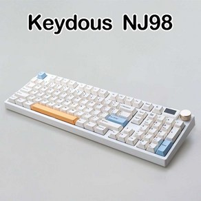 NJ98 2.4G Keydous 맞춤형 무선 키보드 블루투스 핫스왑, 상세 페이지 참고, 상세 페이지 참고, 3. 비 앞 차축 화이트 NJ98-볼캡