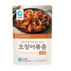 청정원 요리한수 오징어볶음양념, 140g, 7개