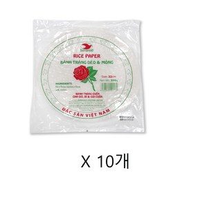 월남쌈 라이스페이퍼 300g 22 cm 베트남 장미표, 10개