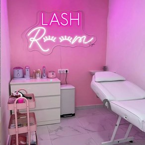 속눈썹 연장샵 LED 네온사인 LASH ROOM 조명 감성 간판, pink, 1개