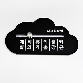 구름 재실 표찰 표지판 안내판 무브형 부재중 회의중 외출 휴가 퇴근 알림 상황, 기본타입 (네이버톡톡/카카오톡채널 내용 전달), b. 실리콘 특수패드 (실내용)