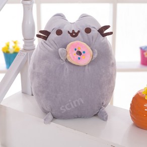 푸신캣 봉제 인형 고양이 쿠션 베개 애착 25cm 카툰 캣 pusheen, 도넛, 1개