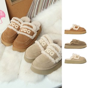 호주 D&K UGG 에린 스커프 바이올렛 시어링 니트 로고 플랫폼 어그 슬리퍼 여성 겨울 슬리퍼 D&K UGG DK144