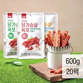 [랭킹닭컴] 맛있닭 닭가슴살 육포 혼합 30gx20팩(600g), 단품, 20개, 30g