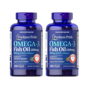 Puitan's Pide Nutitional Omega3 Fish Oil 퓨리탄프라이드 뉴트리셔날 오메가3 피쉬오일 100캡슐 2통, 2개, 100정