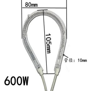 전기히터부품 220V 600W 전기 히터 부품 할로겐 가열 튜브 8cm, 한개옵션0, 한개옵션0