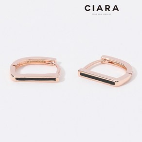 CIARA 14K Saviano 오닉스스 D라운드 원터치 귀걸이(GoldPlated)