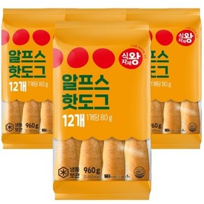 [식자재왕] 알프스핫도그 960g 4개 (80g * 48꼬치)