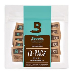 미국 Boveda 62% 사이즈 4 양방향 습도 조절 팩 10피스 세트, 1개