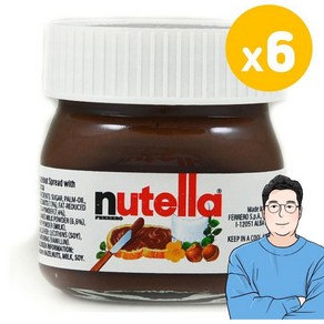 Nutella 누텔라 미니 초콜렛 스프레드 쨈 25g 6팩, 6개