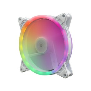 AONE 스톰 Auto RGB 더블링 140mm 화이트 시스템쿨러 저소음 케이스 쿨링팬, 1개