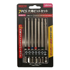 베스토 충전악세서리 비트셋트 B-BS07L 육각형 양용 드라이버 110mm 7pcs, 7개