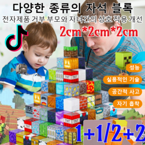 1/1+1/2+2 [세상은 너의 손안에] 다변자석 블록 장난감 3D 마그네틱 어린이 자석 블럭 장난감 놀이 세트 자석블럭 교육용 완구/공간적 사고/실용적인 기