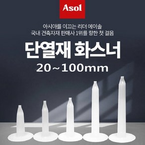 [Asol INT'L] 단열재 화스너 인슐레이션 앙카 앙카화스너 20~100mm/1박스(1 000개), 50mm, 1개