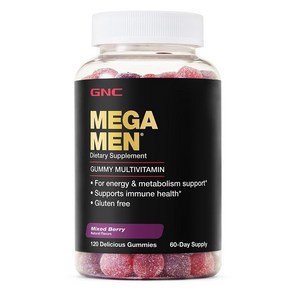 GNC 메가맨 구미 멀티비타민 120정 (구미) Mega Men Gummy Multivitamin 120gummies, 1개