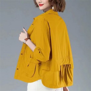 besteffie 여성자켓 봄 가을 카라넥 루즈핏 무지 언발 셔링 캐주얼 데일리 빅사이즈 아우터 패션 재킷 C15