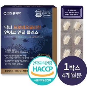 코오롱제약 닥터 프로테오글리칸 연어코연골추출물 식약처 HACCP 인증 개별포장, 120정, 1박스