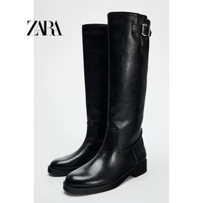 ZARA 자라 블랙 버클 장식 롱 스틸레토 부츠녀