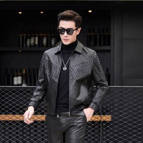 COSYEVNO 남성 럭셔리 고급 가죽 재킷 가죽 코트
