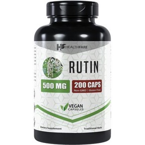 Rutin 500mg  200 Capsules  Rutoside Bioflavonoid  Ciculatoy Health  Non-GMO  Vegetaian  Mad, Rutin 500mg  200 Capsules  R, 1개, 200정