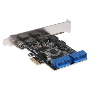 USB 3.0 PCIE PCI Expess 제어 카드 어댑터 데스크탑 전면 PCIe 전송 USB3.0 19 핀 인터페이스, 단일옵션