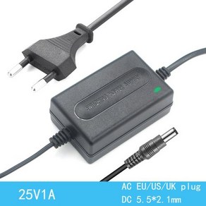 DC 전원 공급 장치 25V 0.5A 1A 500MA 1000MA 로봇 진공 청소기 어댑터 코드 충전기 애슬렛 가정용 벽 충전, 25V0.5A_EU, 1개