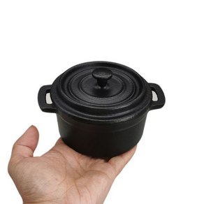 더치 오븐 캠핑 냄비 미니 주철 10cm, Black, 1개