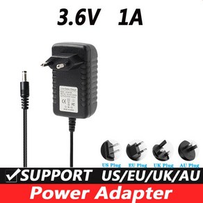 3.6V 2A 마사지 전원 어댑터 DC 조정 코드 5.52.1MM, 01 EU, 1개