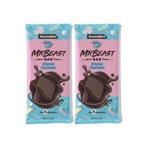 2X Feastables Feastables MrBeast 오리지널 초콜릿 바 60g 60g 1개