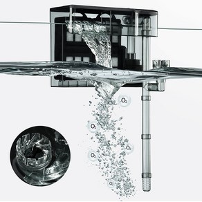 Super-in 수족관 어항 걸이식 여과기 미니 스펀지 상면 폭포 여과기 무소음