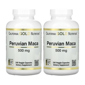 [1+1] CGN 캘리포니아골드뉴트리션 페루산 마카 500mg 240정 베지 캡슐 뿌리 추출물 Lepidium meyenii 2개, 240개 2병