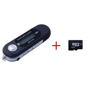 휴대용 USB MP3 음악 플레이어 디지털 LCD 화면 4G 저장 FM 라디오 다기능 스틱, [01] Black