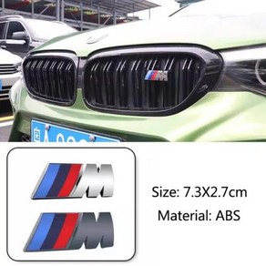 자동차 전면 그릴 M 배지 엠블럼 장식 액세서리 BMW M3 M4 M5 G42 G30 G20 E90 E93 E60 F10 F07 F34 F30 F20 G05 3D, 없음, 2) Fo M - Black-9cm