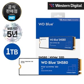 [공식판매점] WD BLUE SN580 M.2 NVMe SSD, 1TB