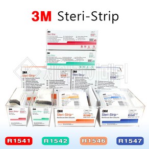 3M 스테리스트립 사이즈별 모음 R1541 R1542 R1546 R1547 1각(50매) 피부봉합, 1개