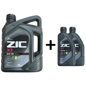 ZIC X7 5W30 SP 4L 1개 +1L 2개 가솔린 엔진오일