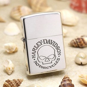 SKULL HARLEY DAVIDSON SILVER Zippo Lighte 메탈 실버 스컬 할리 데이비슨 컬렉션 정품 지포라이터 ZAD-2002