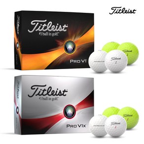 아쿠쉬네트코리아 2023 NEW 타이틀리스트 PRO V1 V1X 골프공 12알 1더즌, PRO V1X 옐로우, 1개, 12개입