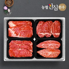 [농협안심한우] 1등급 일품로스세트 (등심+채끝+안심+특수)/팩당400g/총1.6kg, 1개