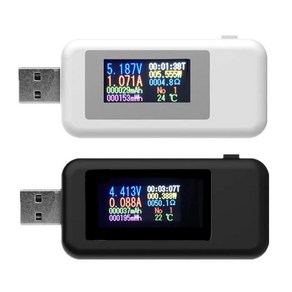 USB 테스터 DC 디지털 전압계 전류 전압 계량기 전류계 감지기 보조배터리 충전기 표시기 10 in 1, [01] white, 1개