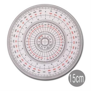 아톰 전원분도기 전원각도기 15cm, 1개